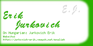 erik jurkovich business card